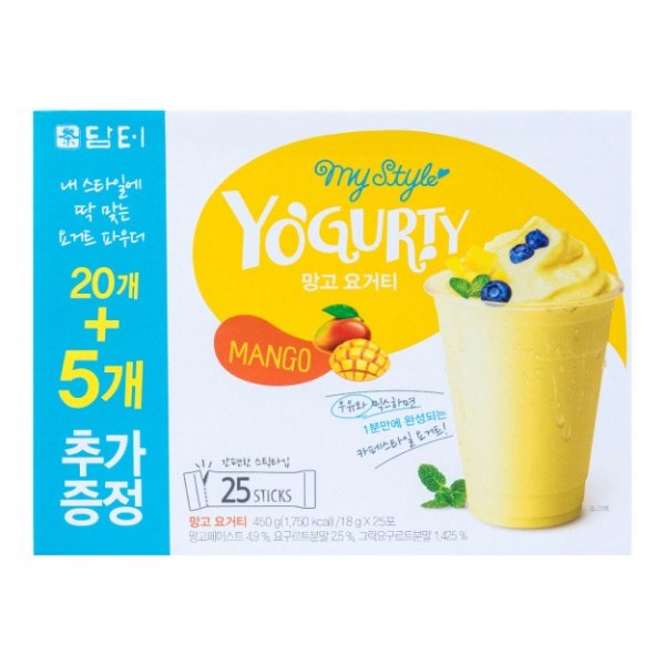 韩国DAMTUH丹特 冲饮型酸奶粉 芒果味 25条入 450g