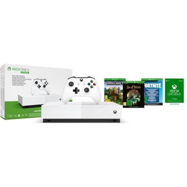 Xbox One S+3款实体版游戏+1个月Xbox Live金会员