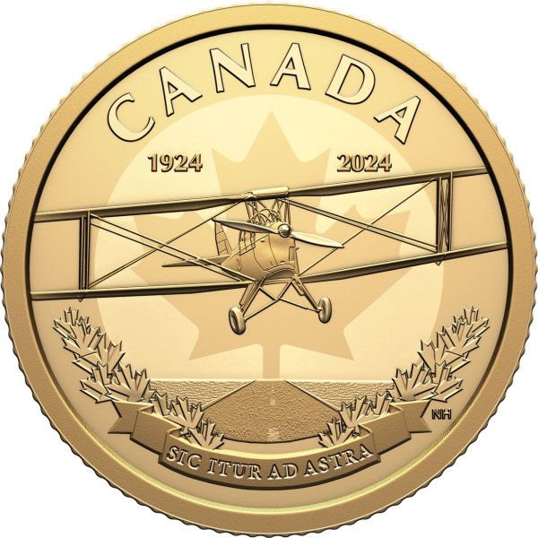 $100纯金币 - 加拿大皇家空军成立 100 周年