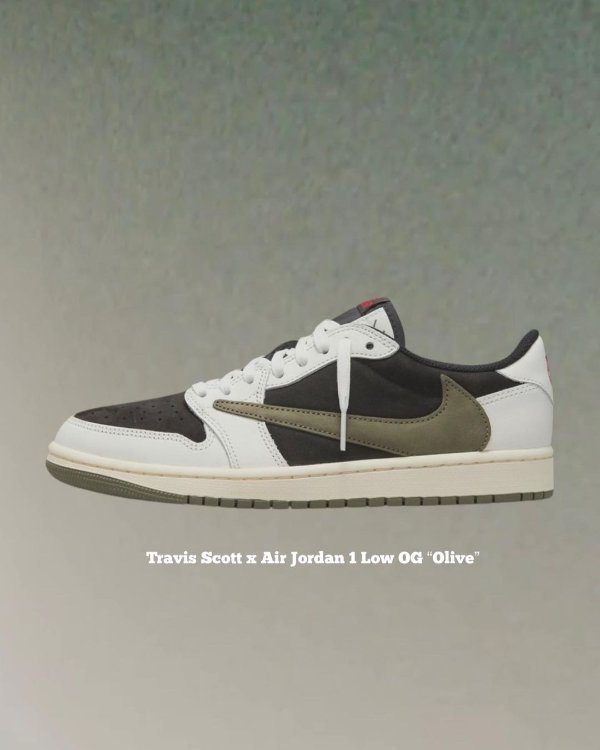 Air Jordan 1 Low x Travis Scott 橄榄绿倒钩 大童款