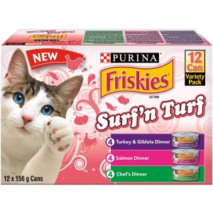 Friskies 猫罐头156gx12罐 3种口味 肉汁鸡肉/鲑鱼