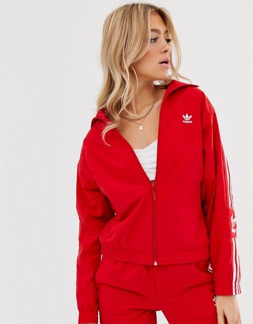 Locked Up logo track jacket in red