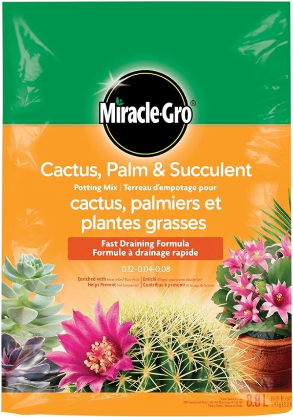 Miracle-Gro 73018010 仙人掌、棕榈和多肉盆栽混合物