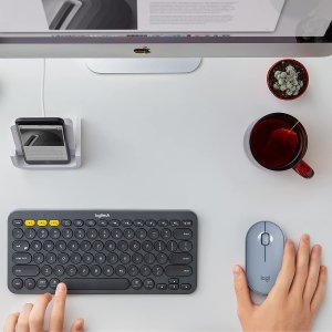 Logitech K380 键盘鼠标套装 蓝牙连接 小巧静音 支持多设备