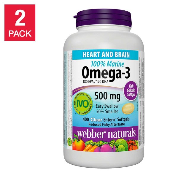 Omega-3 鱼油400粒×2瓶装