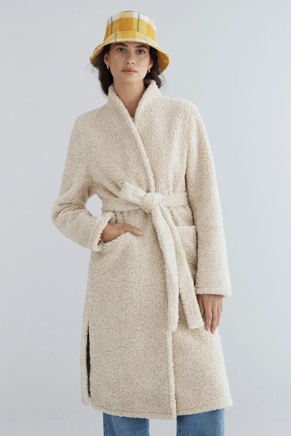 羊羔绒浴袍外套