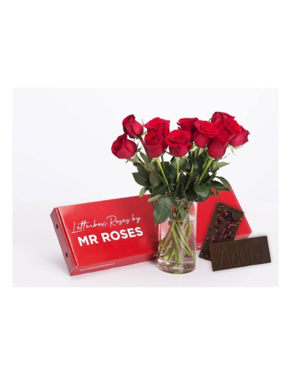 红玫瑰+巧克力礼盒 10支