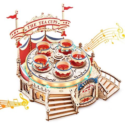 Robotime3D 旋转茶杯八音盒