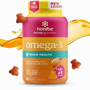 Honibe Omega 3 无鱼腥味儿童健脑软糖60粒 大人也可跟着吃