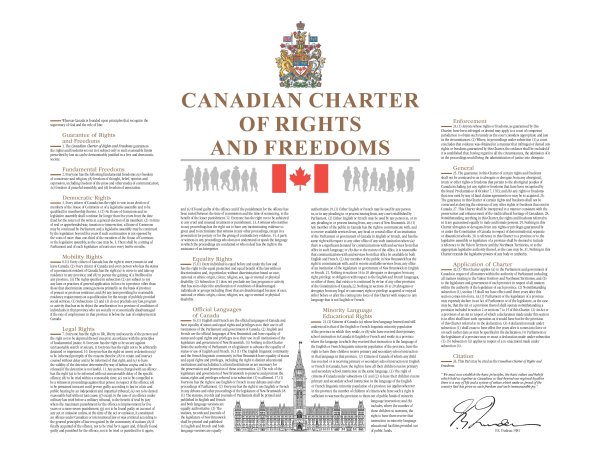 加拿大权利和自由宪章证书海报