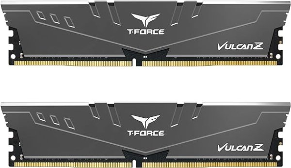 T-Force Vulcan Z DDR4 32GB 内存条 (2x16GB) 3600MHz (PC4-28800) CL18 Desktop Memory Module Ram TLZGD432G3600HC18JDC01 - Gray