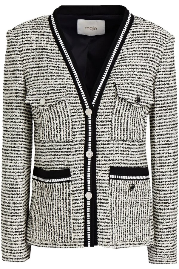 Vivor metallic cotton blend tweed jacket 293.00