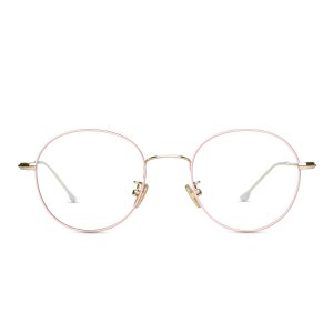 Ottoto Allium 粉色金属圆形眼镜镜框