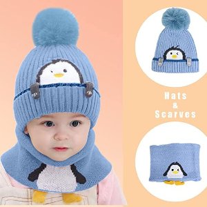 宝妈集合! Rayson 儿童冬季毛线帽+围巾套装 1-3岁儿童都适用