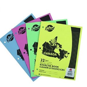 Hilroy Canada Stitched 3孔练习本,  4本, 32页装