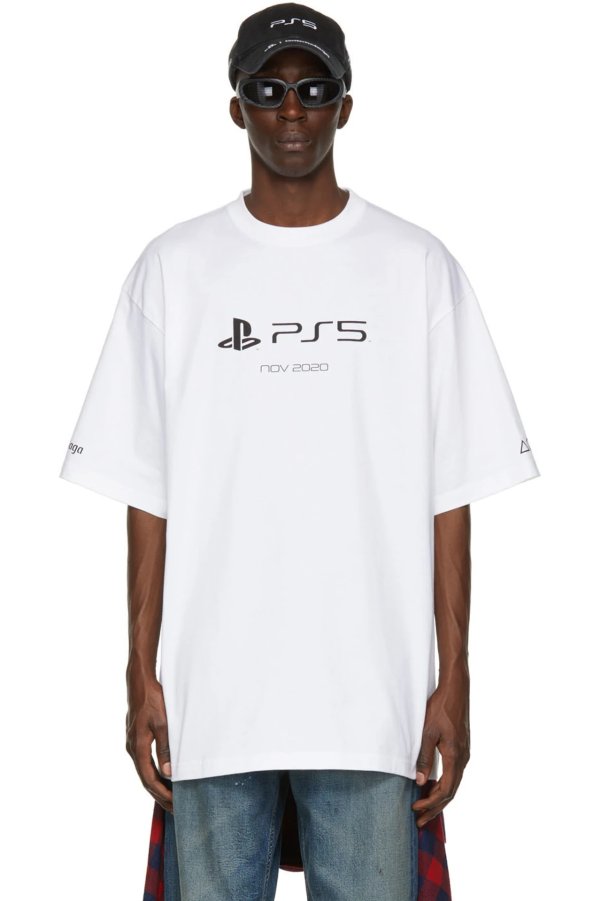 x PS5 白色短袖T恤