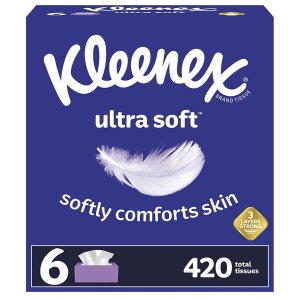 Kleenex 超软3层面巾纸6盒 共420抽 低过敏性 鼻炎救星
