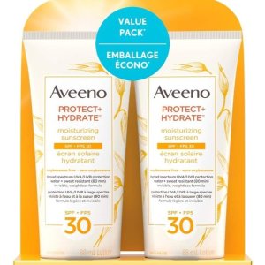 Aveeno保湿面部和身体防晒霜2支装 SPF30 每支仅$9