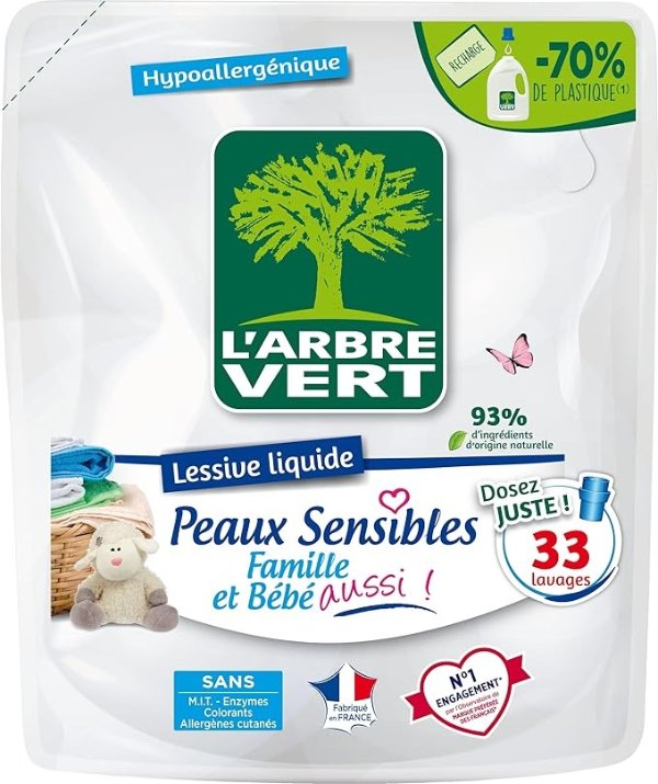 L'Arbre Vert 敏感肌洗衣液 补充装1.5L