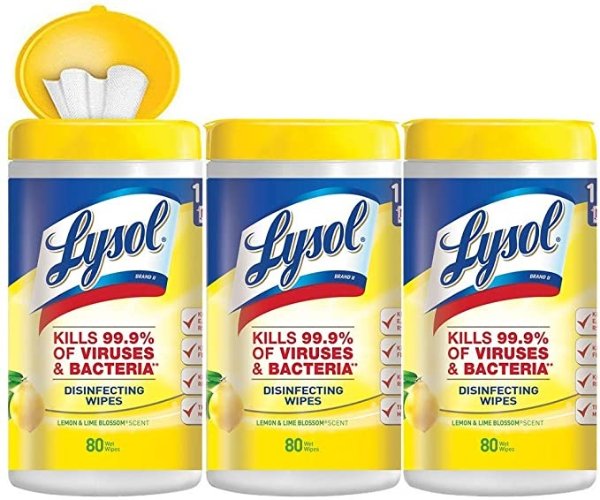 Lysol 消毒湿巾 240ct (3X80ct)