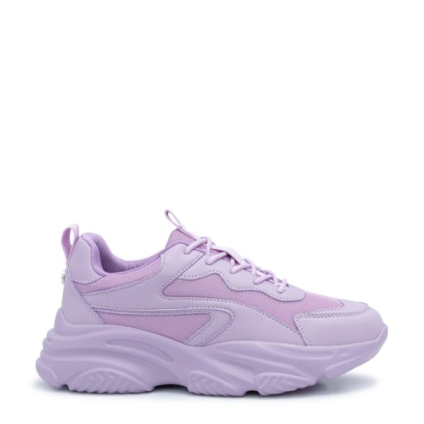 紫色厚底运动鞋