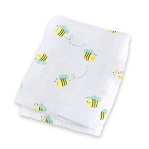 Lulujo 纯棉婴儿纱布包巾 - 小蜜蜂图案