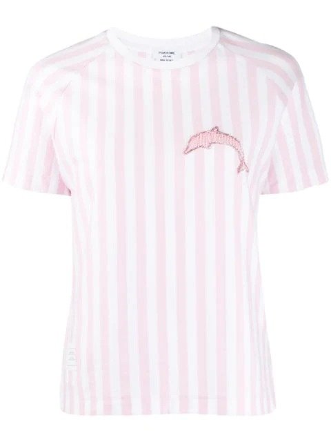 粉色条纹T恤