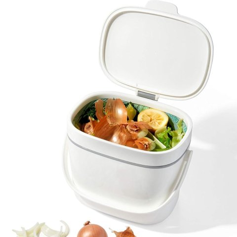 OXO 新款厨余垃圾桶6.62L 白色款 防异味易清洁