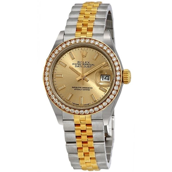 Lady Datejust Automatic Chronometer Diamond Champagne Dial 