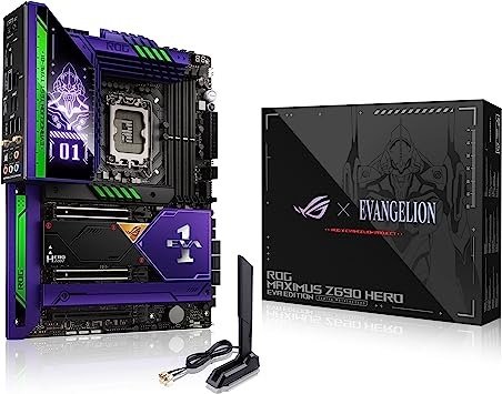 ROG Maximus Z690 Hero EVA初号机限定版 (ROG x Evangelion) Z690 ATX Gaming Motherboard,DDR5,PCIe® 5.0,Wi-Fi 6E,5xM.2,USB 3.2 Gen 2x2 Front-Panel Connector with Quick Charge 4+ Support, 2xThunderbolt™ 4