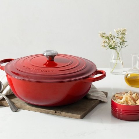 低至6.9折 樱花粉€195LE CREUSET 珐琅锅 厨具中的LV 高颜值厨房好物