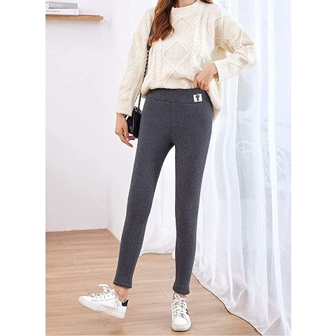 灰色加绒打底裤