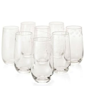 超后一天：Mikasa 玻璃杯8个装史低价，8种花纹同时拥有
