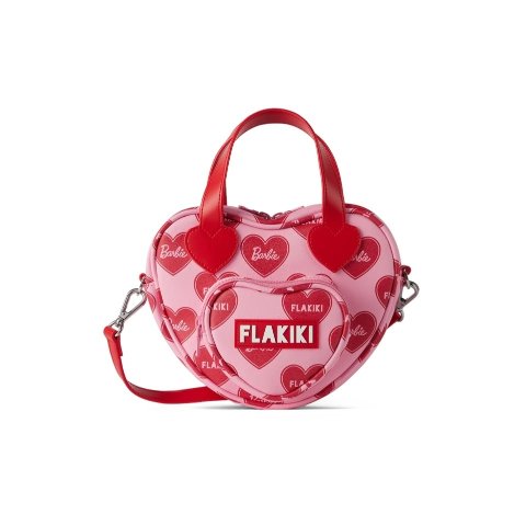 Flakiki粉色爱心单肩包