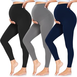 BLONGW 孕期妈妈leggins 3条装 四向弹力+足够支撑