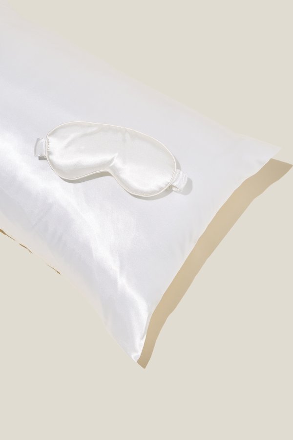 白色 绸质 睡眠眼罩