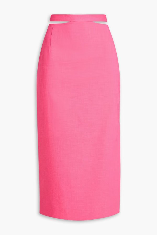 亮粉色镂空半身裙