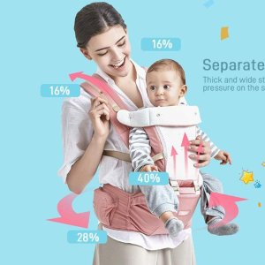 史低价：Kidshome 婴儿4合1背带 适合0到3岁宝宝 清新粉红色