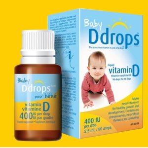 $13.97 纯天然维生素D3Ddrops婴儿维生素D3滴剂 400IU 90滴(2.5ml)