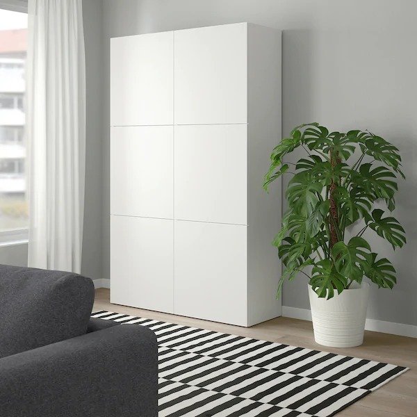 BESTA Storage combination with doors - Lappviken white - IKEA