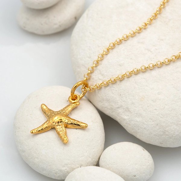 Personalised Gold Plated Starfish Necklace