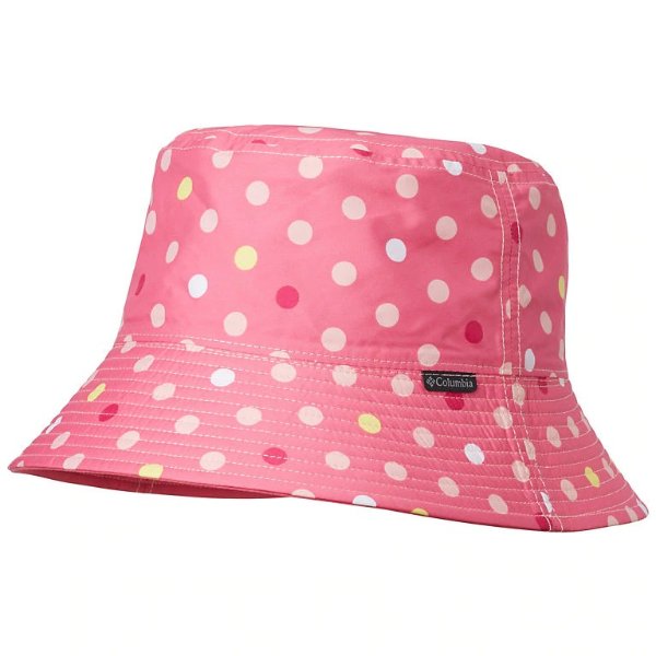 粉色波点遮阳帽 