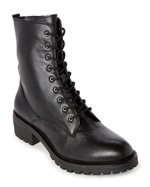 Black Falk Leather 机车靴