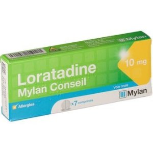 适合12岁以上Loratadine Mylan Conseil 10 mg 抗过敏药片