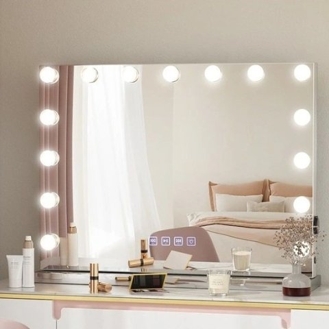 8折起 3面折叠式化妆镜$31Embellir LED化妆镜特卖 圆形方形多种尺寸可选 妆容加分项！