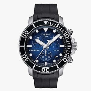 天梭  Seastar 660/1000 男士不锈钢休闲手表 炫酷黑表带