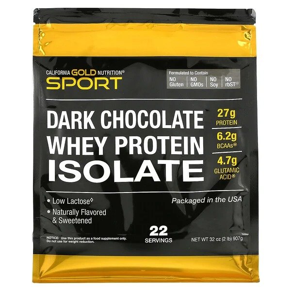 100% 乳清分离蛋白，黑巧克力， 2 lbs (907 g)