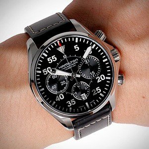 hamilton h64666735 men"s khaki aviation pilot auto chrono watch