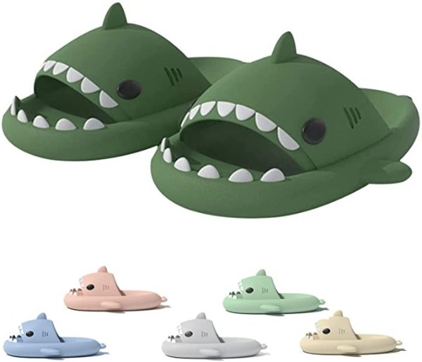 BEDDY 防滑绿色鲨鱼拖鞋