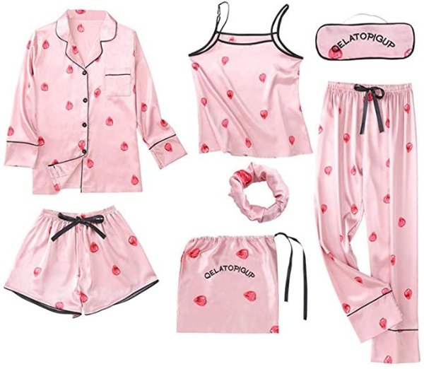 可爱风草莓睡衣 7件套